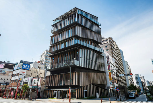 Asakusa Culture Tourist Information Center building exterior designed by Kengo Kuma